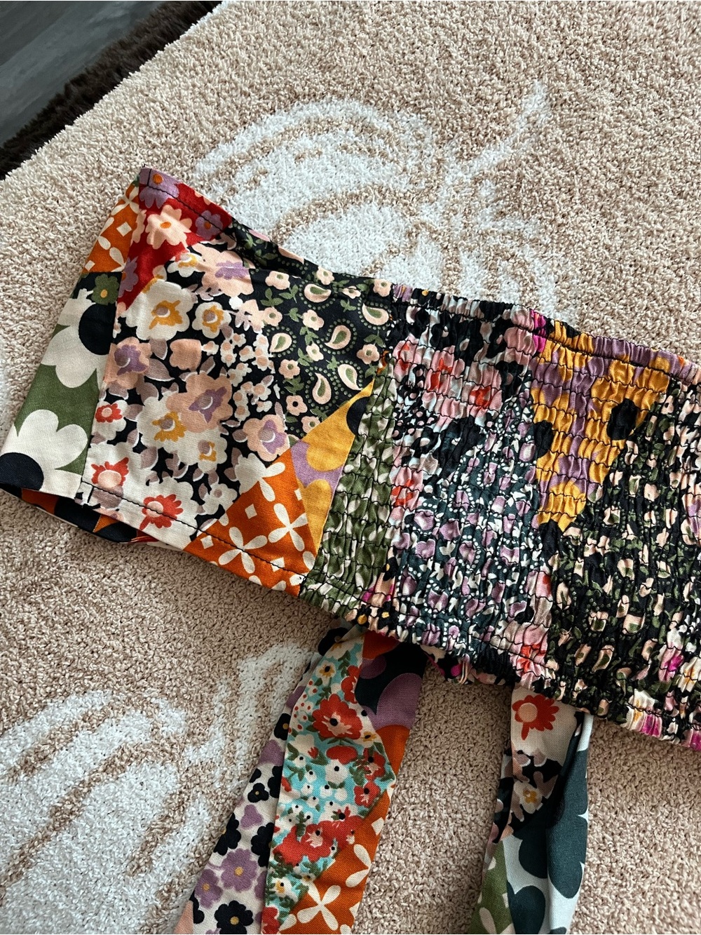 NWOT NastyGal • Multicolor Patchwork Floral Top + Pant Set - Picture 5 of 7
